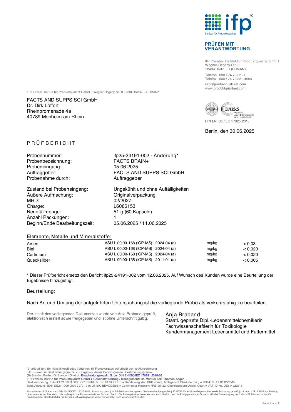 Prüfbericht · Brain · 1